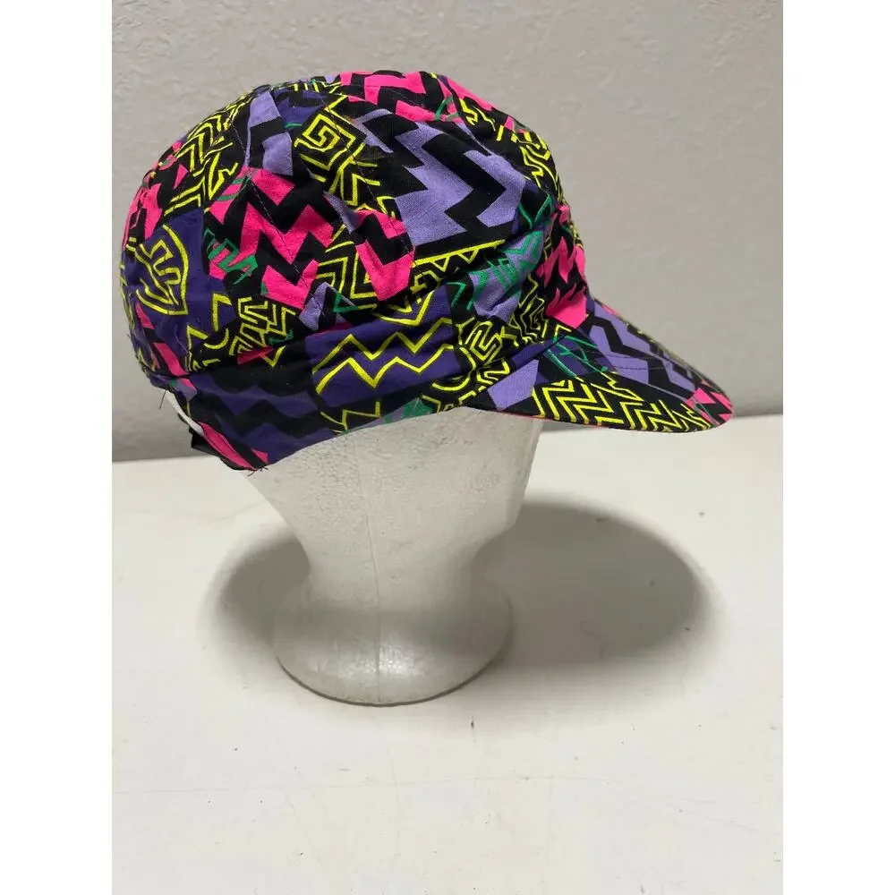 Unbranded 80's 90's Retro Geometric Purple Adjustable Strapback Hat Cap